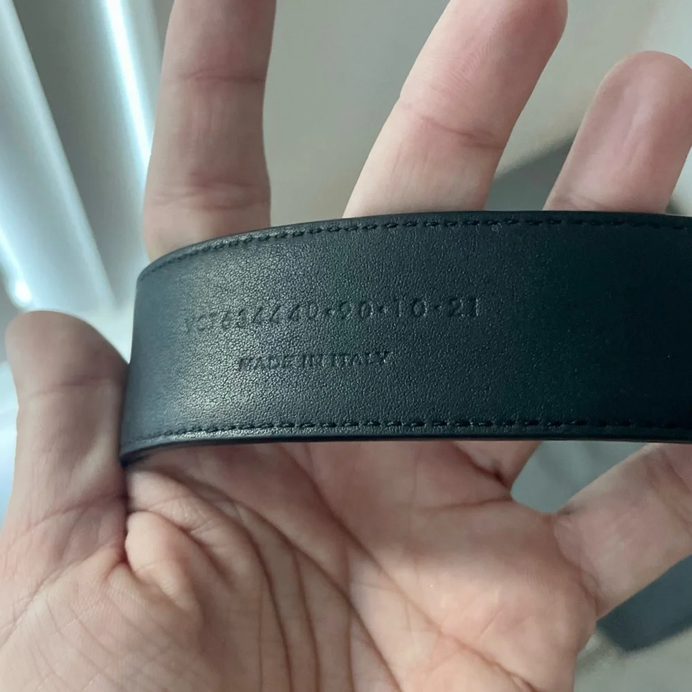 SAINT LAURENT Cassandre Belt In Smooth Leather - Picture 5 of 7